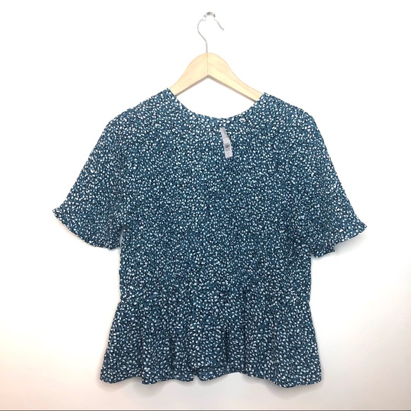 🆕 Ann Taylor Fiesta Dot Smocked Peplum Ruffle Top - Picture 14 of 14